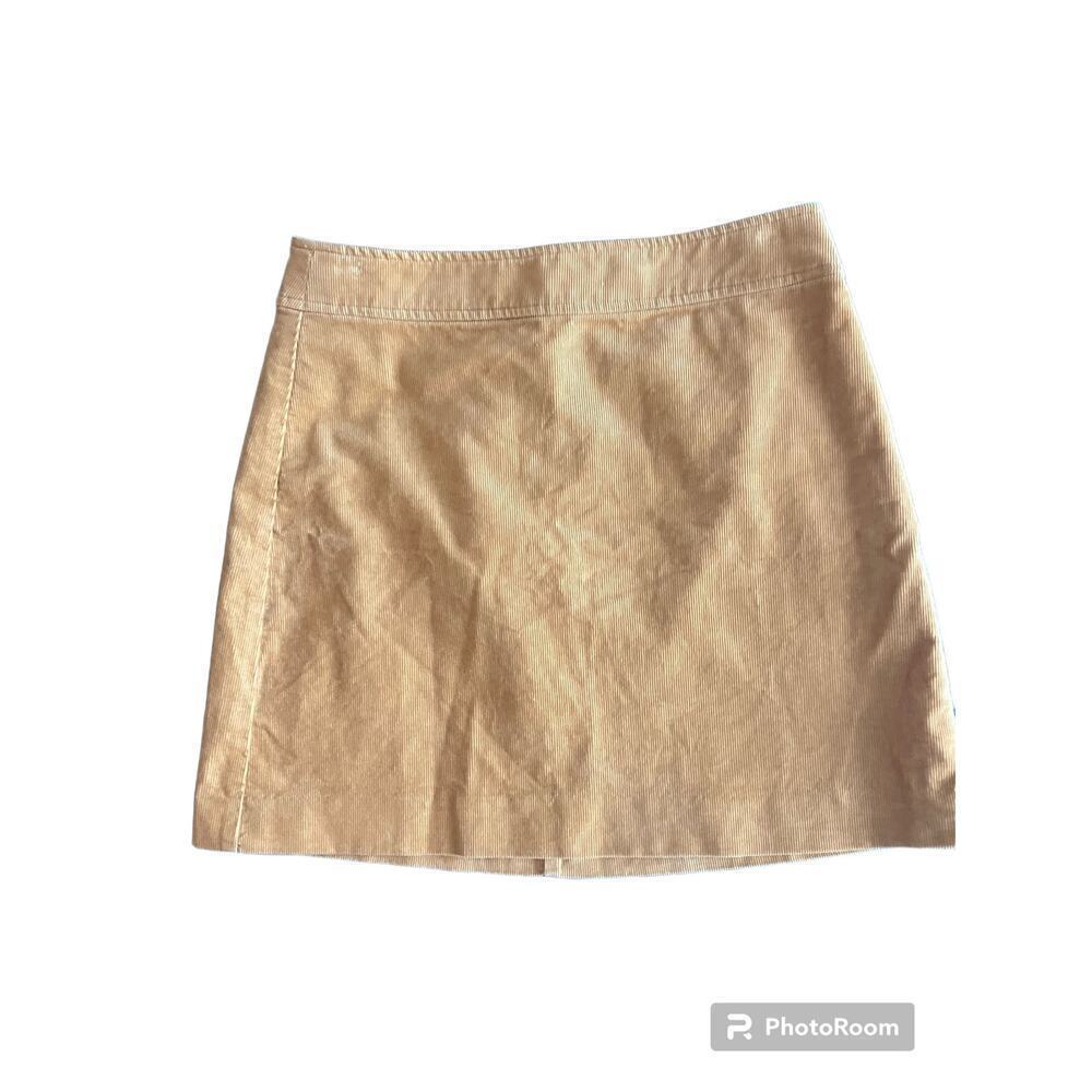 J. Crew Preppy Classic Academia Corduroy Mini Skirt Mustard Yellow Back Zip 4